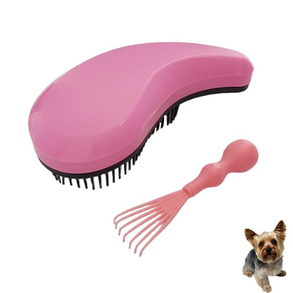 Puppy Brush for Small Dogs - Soft Dog Brush - Perfect Yorkie, Shih Tzu,  & Maltese Grooming - Gentle Hair Remover for Easy Pet Grooming at Home (Pink)