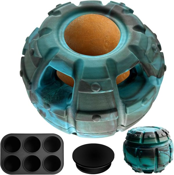 Frozen Treat Dispensing Dog Toy - Large Chew Toy, Freezable Fillable Rubber, Reduces Anxiety, Easy to Clean, Interactive Puzzle (Large)